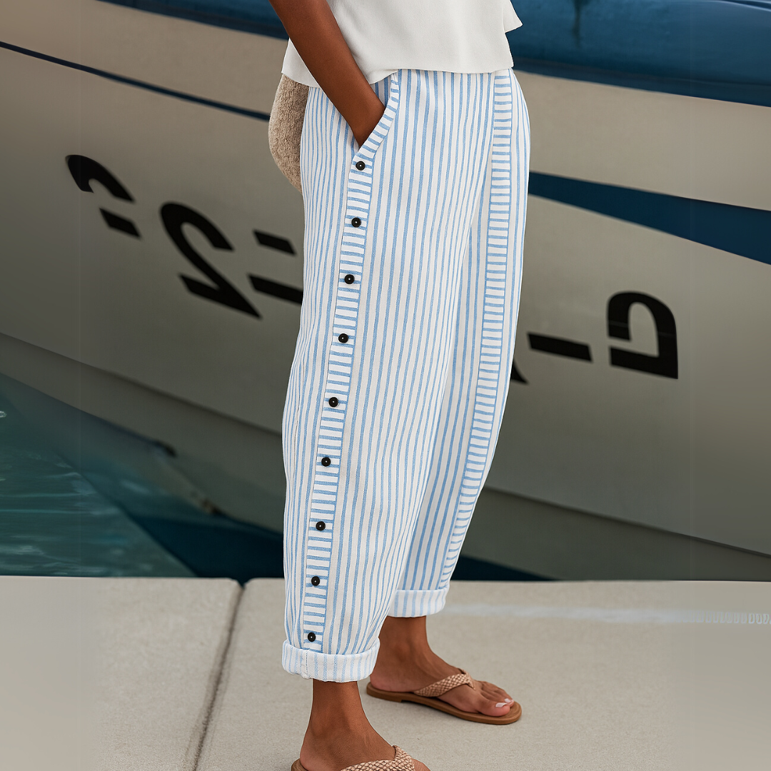 Elisha | 2026 Striped Button Pants