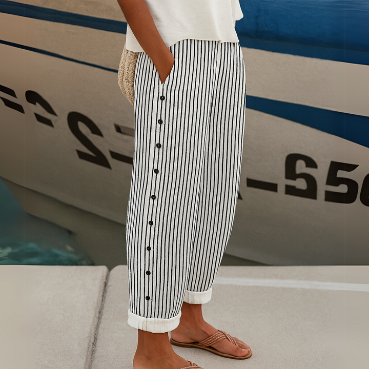 Elisha | 2026 Striped Button Pants