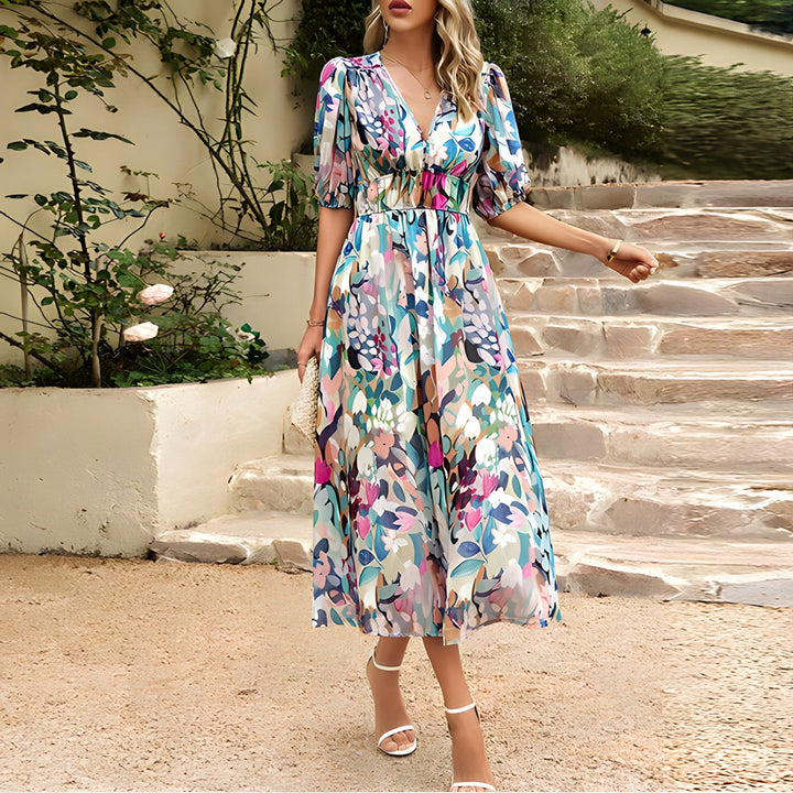 Livera | Graceful Floral Midi Dress