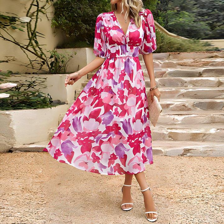 Livera | Graceful Floral Midi Dress