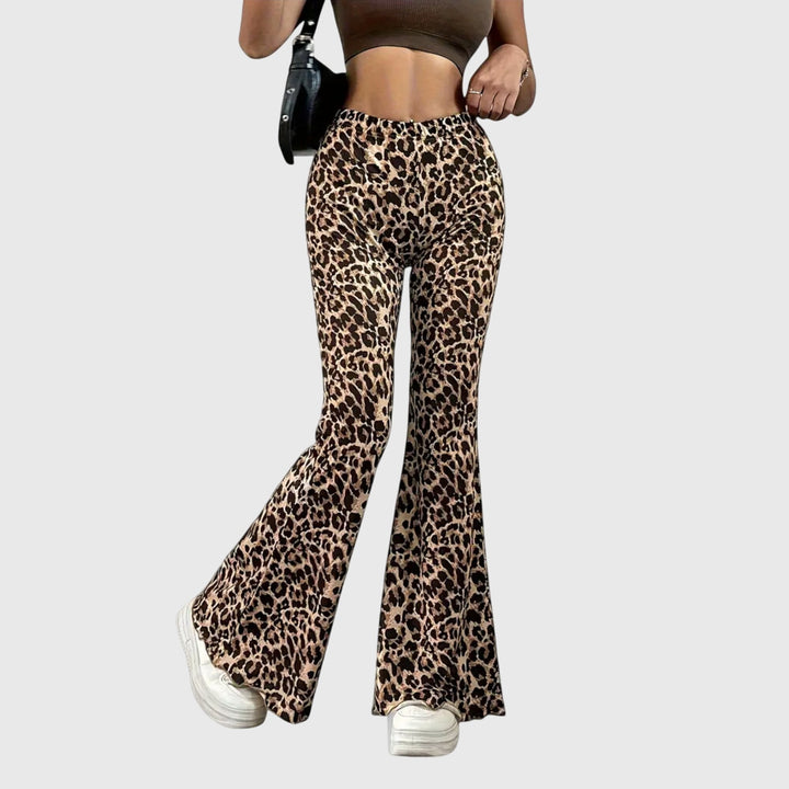 Amaria | Bold Leopard Bootcut Trousers