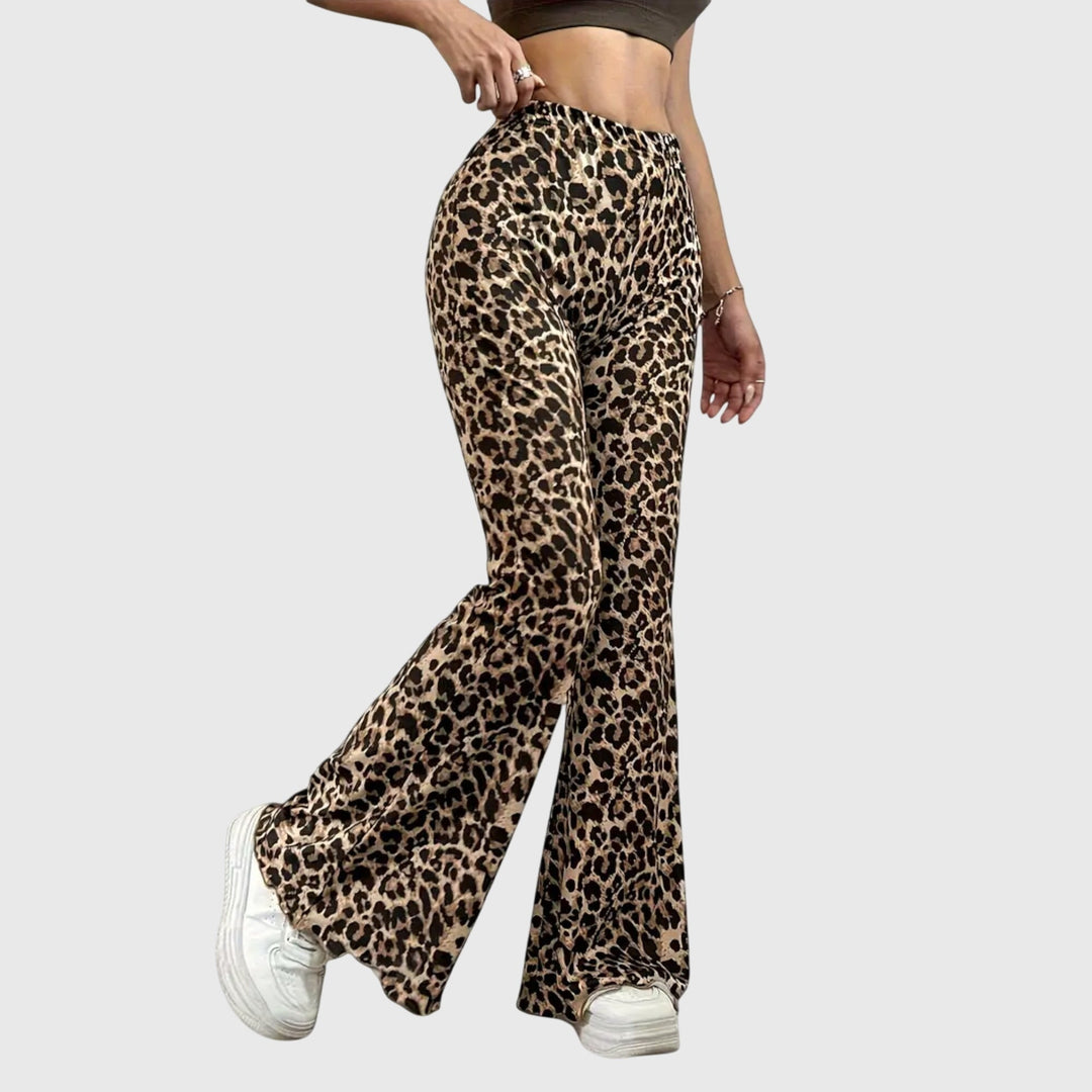 Amaria | Bold Leopard Bootcut Trousers