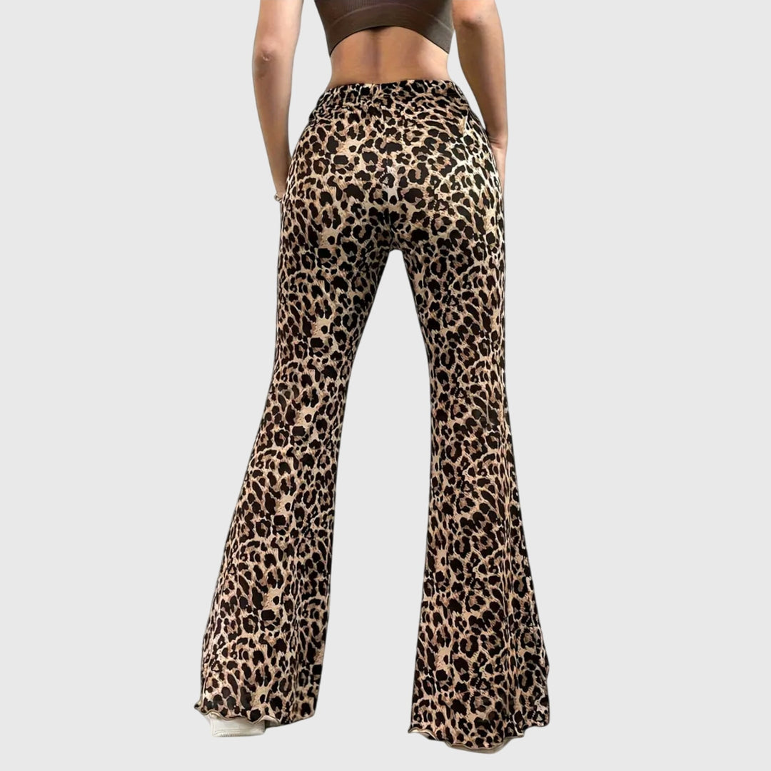 Amaria | Bold Leopard Bootcut Trousers